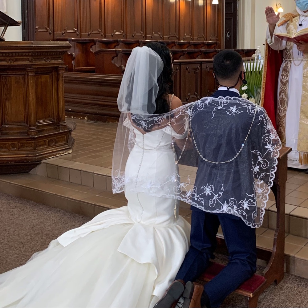 Beautiful short and simple 2 layered tulle veil